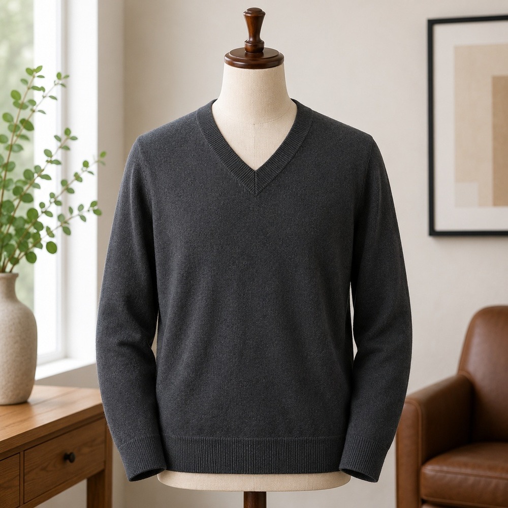 Stacy‎ London V-Neck Sweater Womens Medium Black Knit Long Sleeve Oversized 2326